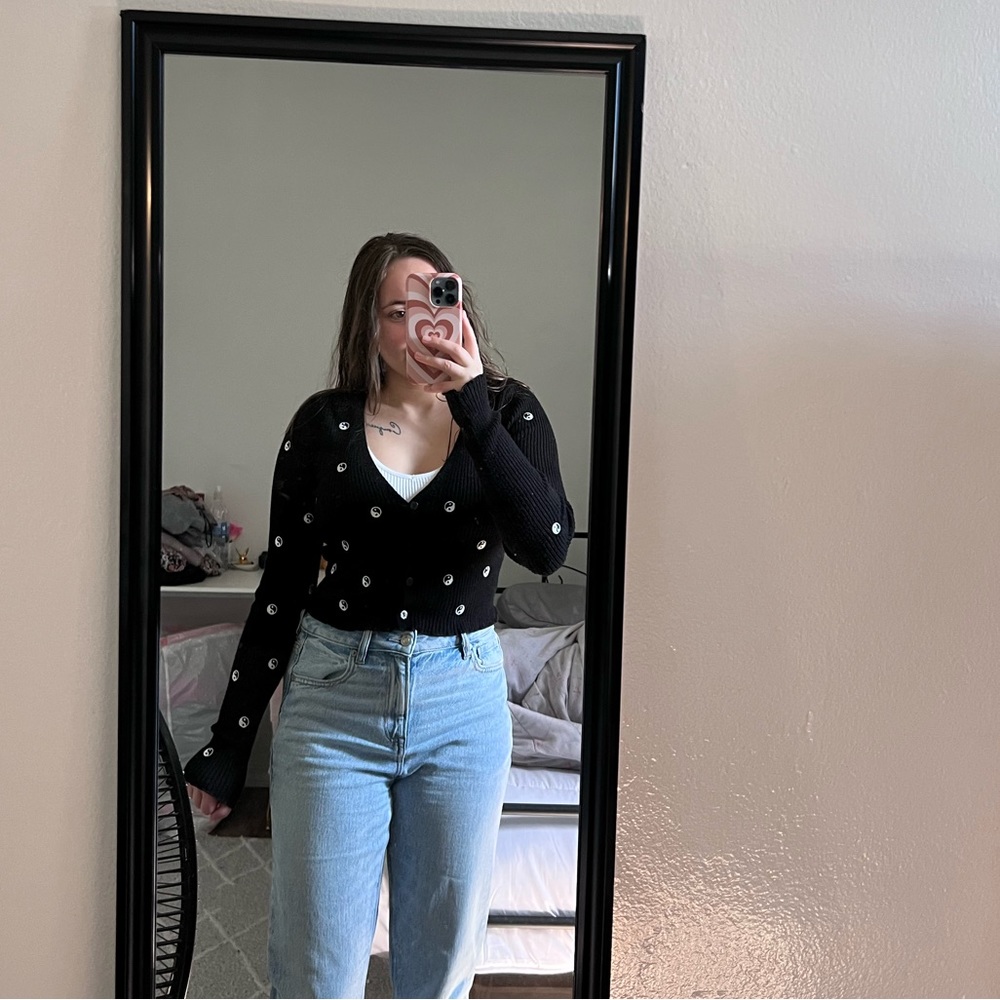 Black button cardigan